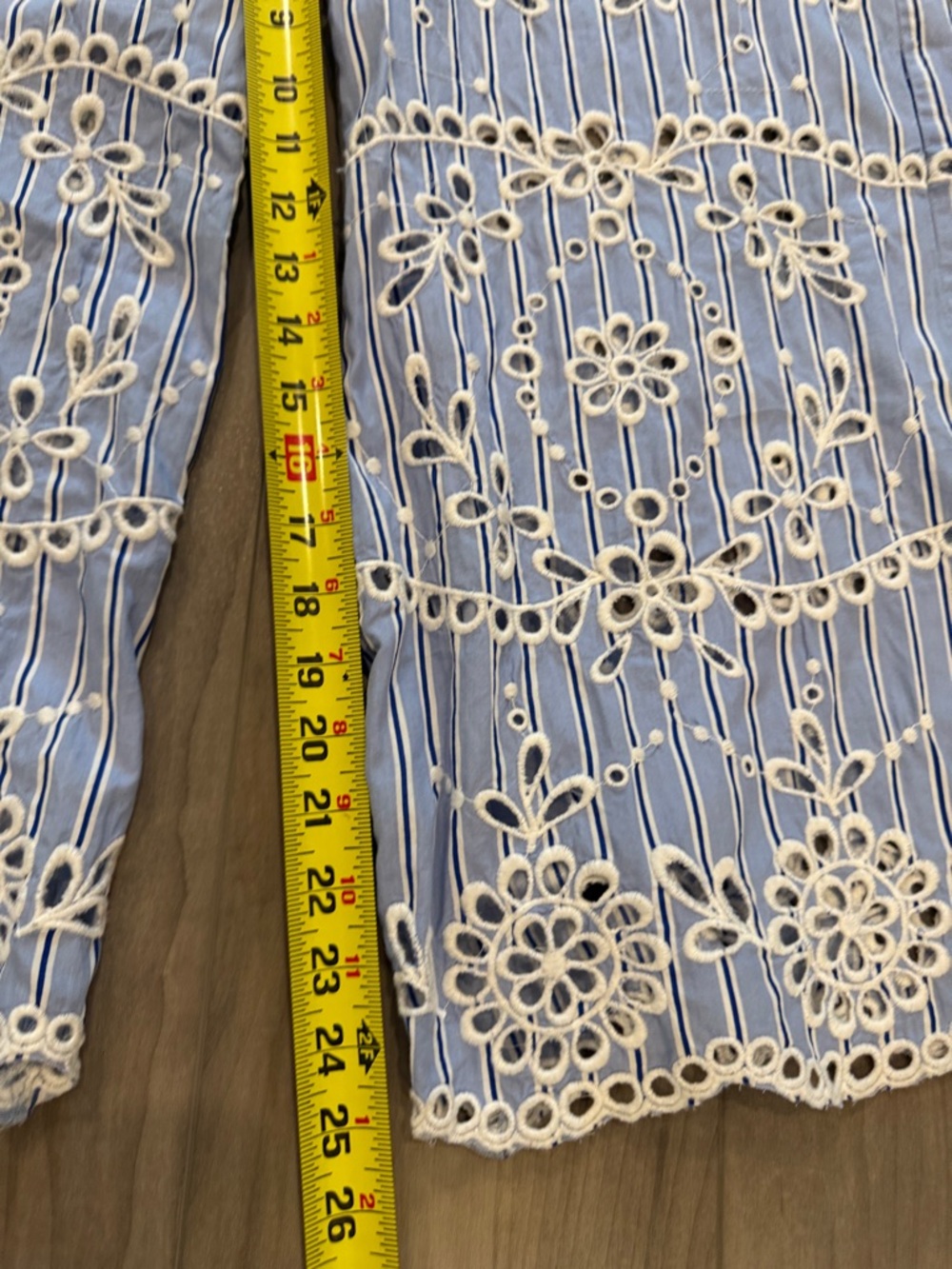 Anthropologie Maeve Cotton Striped Eyelet Wide Leg Pants. NEW without tags. - Picture 9 of 16